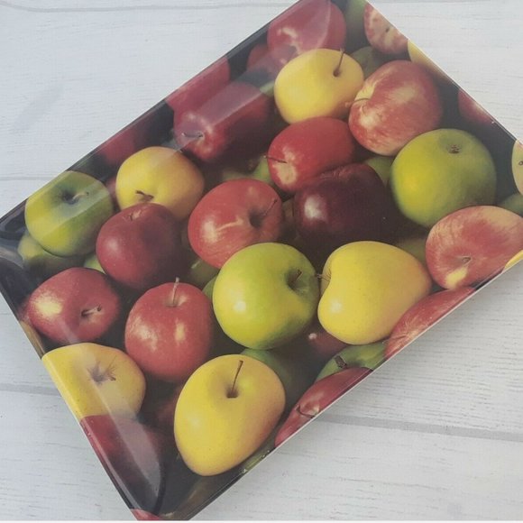 Starbucks Platter Plate Apples - so cute! Set of 2 - RARE - Picture 2 of 6